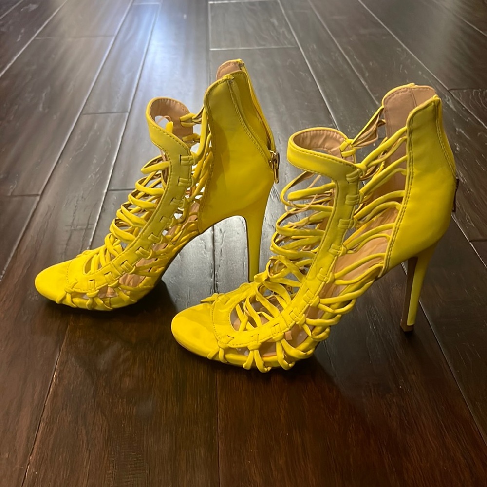 neon yellow heels